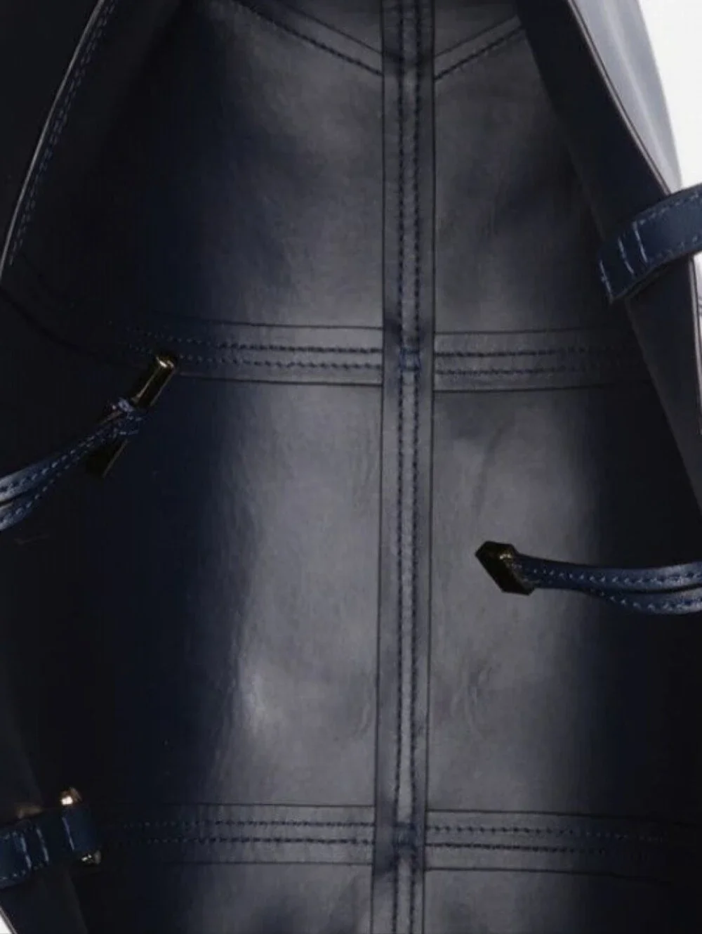 Tory Burch Navy and White Checkered Leather Tote / Pouch Not Available.